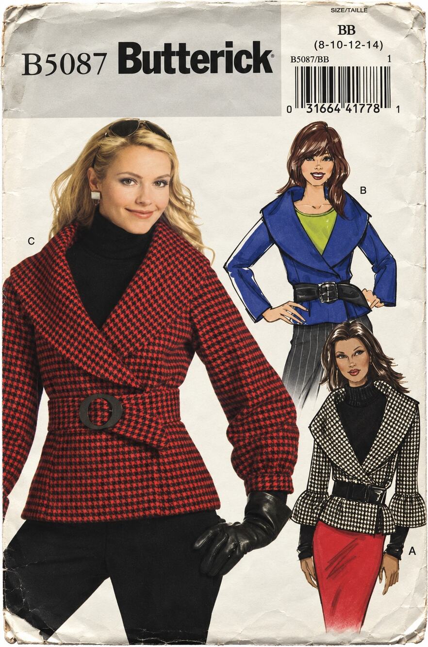 Butterick Size 8-14 Sewing Pattern 5087 Princess Double Breasted Coat Uncut